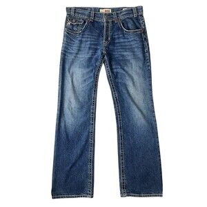 Mek Dnm Men's Vintage Y2K Chicago Boot Cut Flap Pocket Jeans Size 33 Western